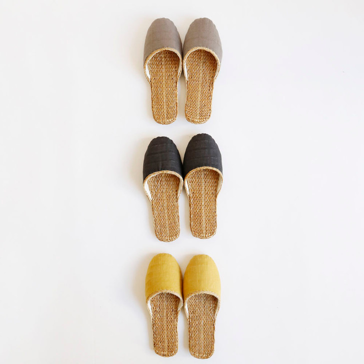 SHESAY Checkered Wheat Straw Slippers