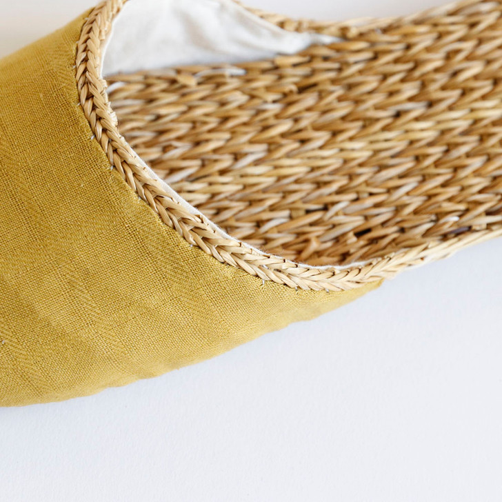 SHESAY Checkered Wheat Straw Slippers