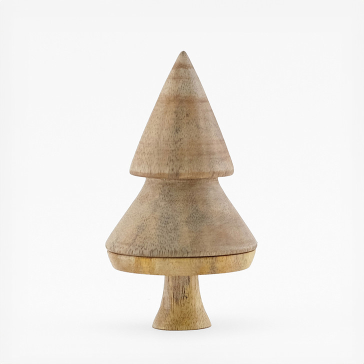 SHESAY 2-Tier Mango Wood Tree Ornament