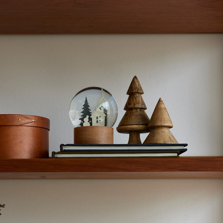 SHESAY 2-Tier Mango Wood Tree Ornament