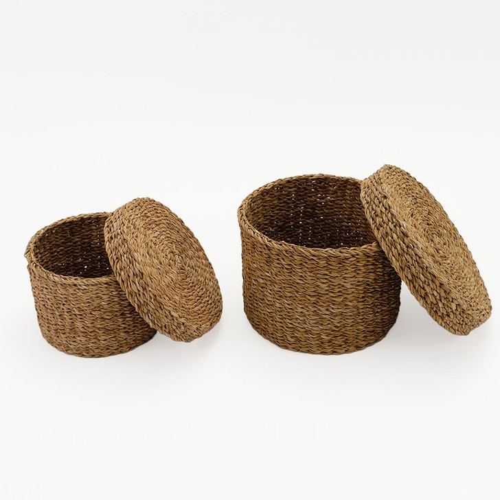 SHESAY Seagrass Basket with Lid