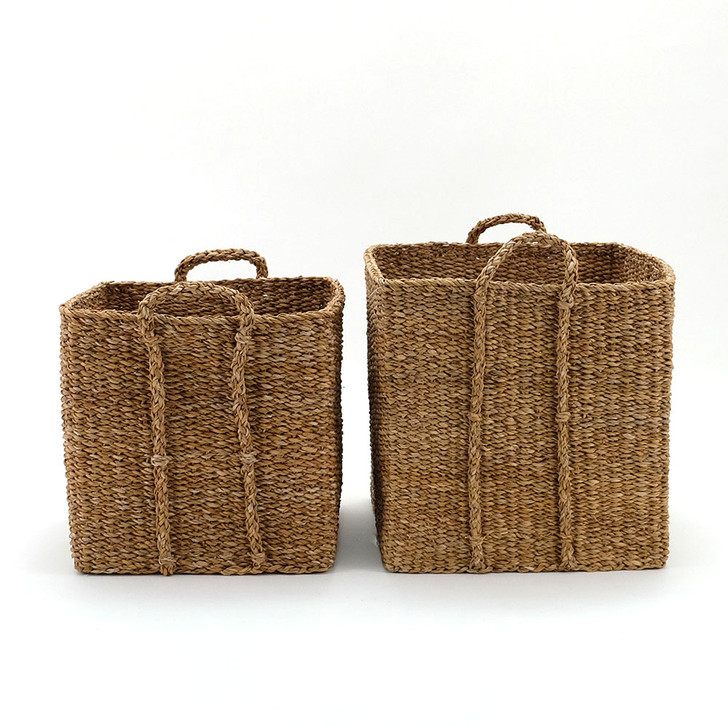 SHESAY Seagrass Square Plant Basket