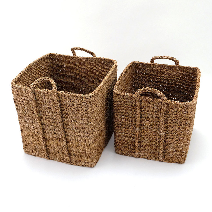 SHESAY Seagrass Square Plant Basket