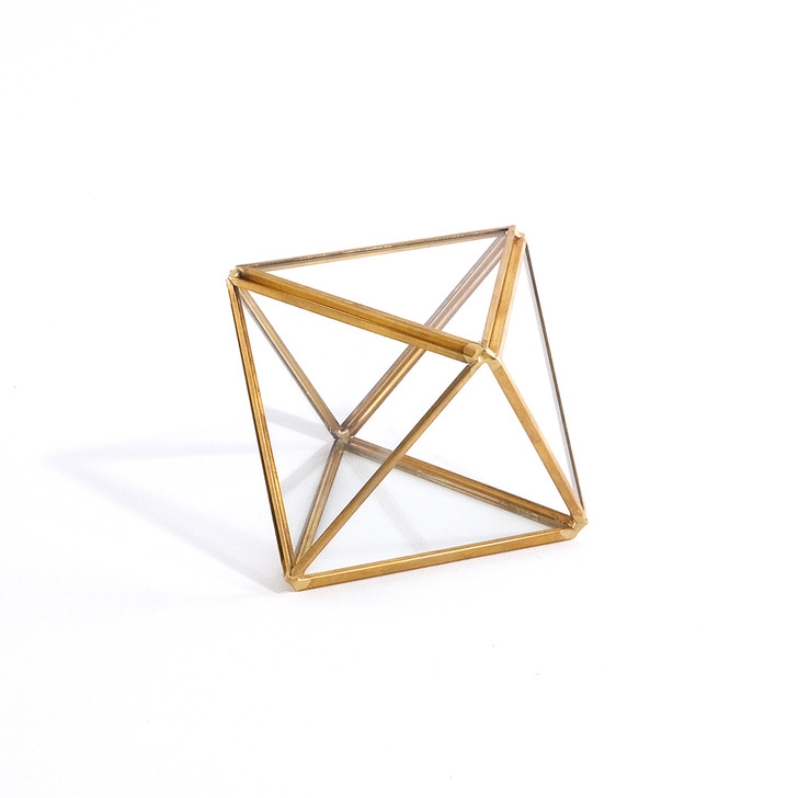 SHESAY Brass Frame Glass Case