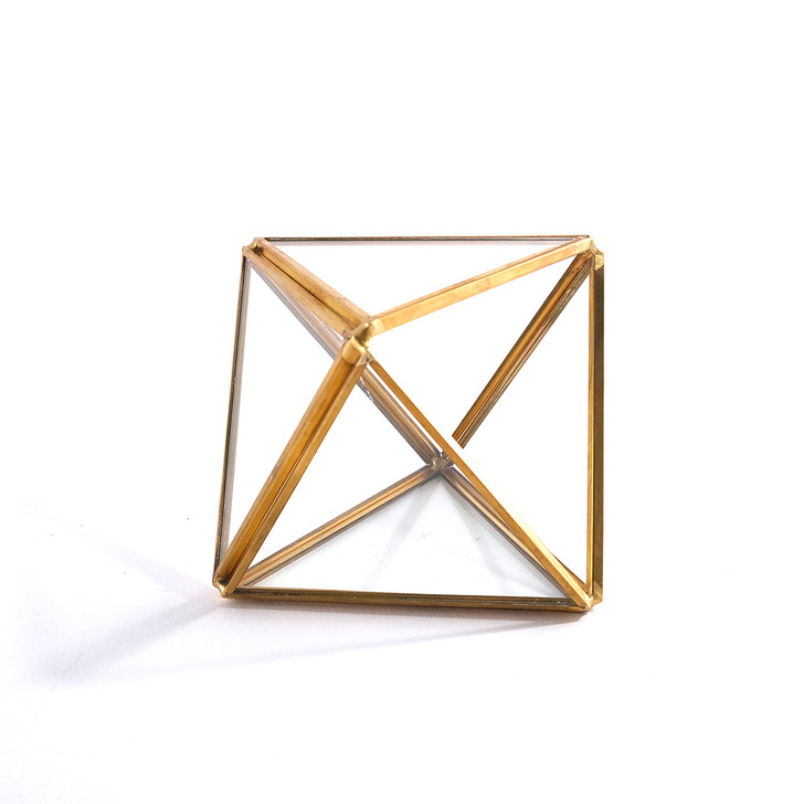 SHESAY Brass Frame Glass Case