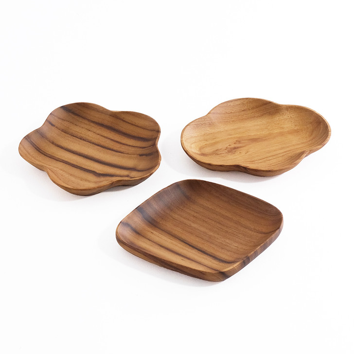 SHESAY Teakwood Bud-shaped Plate