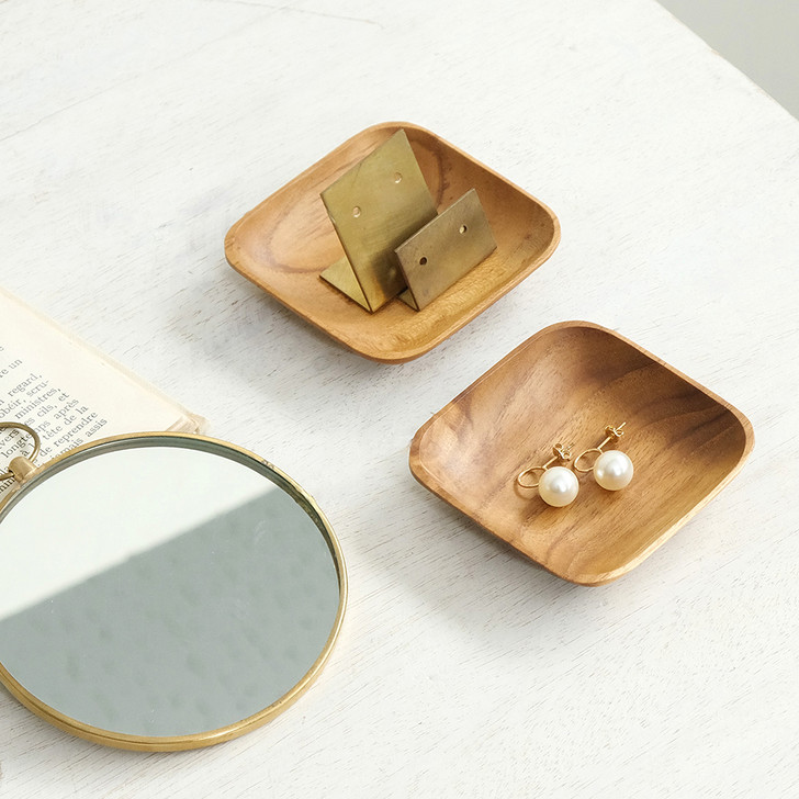 SHESAY Teakwood Square Plate