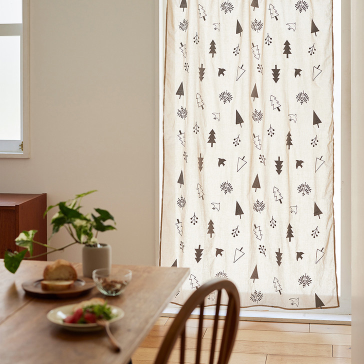 SHESAY Nordic Forest-inspired Embroidered Curtain
