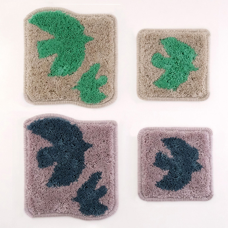 SHESAY Hook-woven Bird Mini Rug 