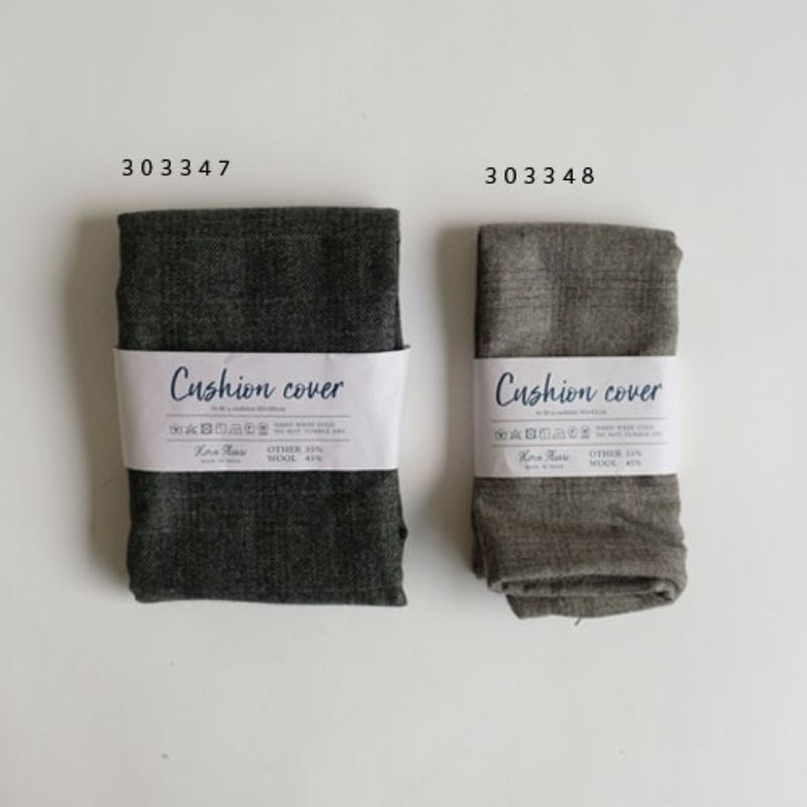 SHESAY Recycle Wool Herringbone Check Cushion Cover