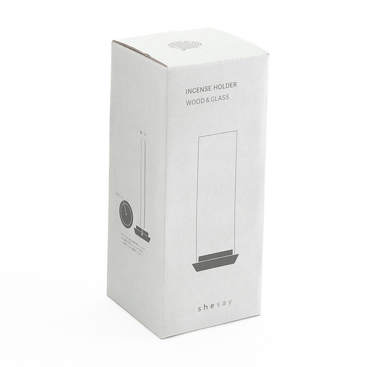 SHESAY Acacia Incense Holder with Glass