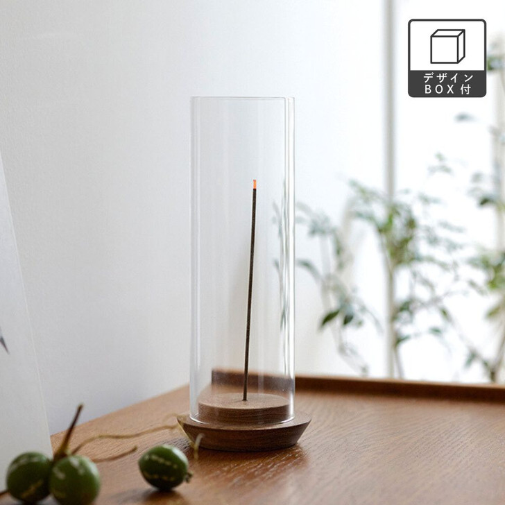 SHESAY Acacia Incense Holder with Glass