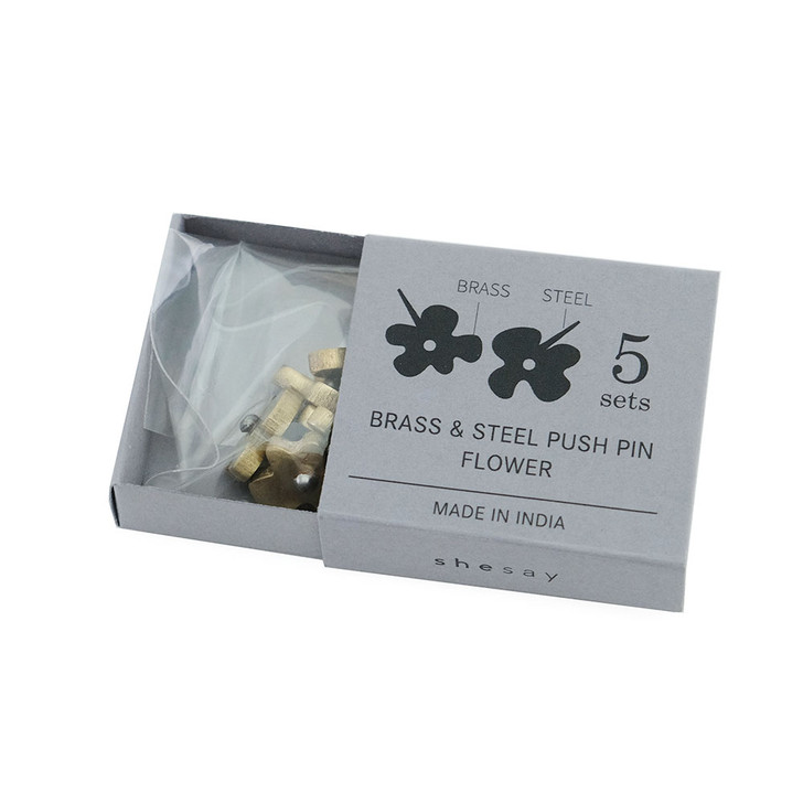 SHESAY 5 Brass Flower Pins