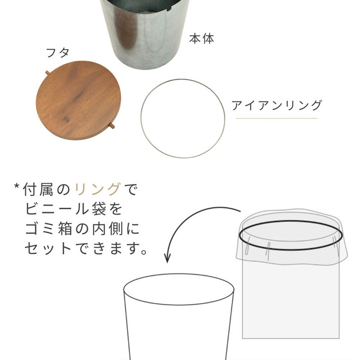 SHESAY Galvanized Dustbin