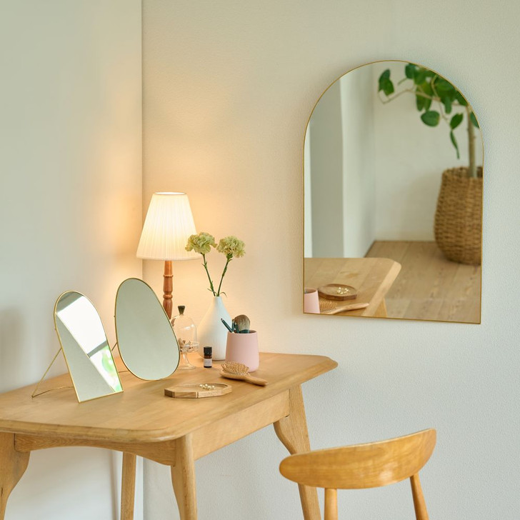 SHESAY Brass-edged Wall and Stand Mirror