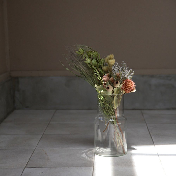 SHESAY Wide-mouthed Glass Flower Vase