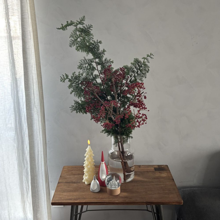 SHESAY Wide-mouthed Glass Flower Vase