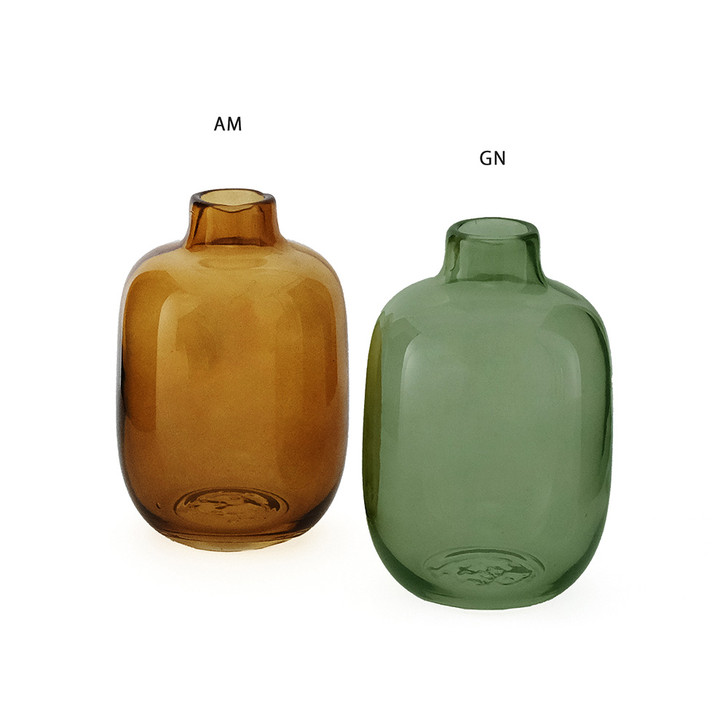 SHESAY Colored Glass Flower Vase Plump