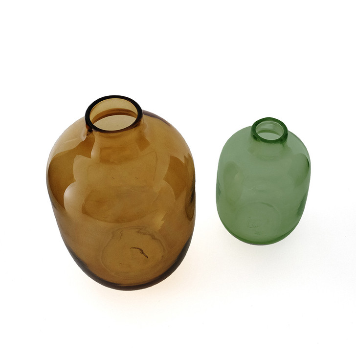 SHESAY Colored Glass Flower Vase Plump