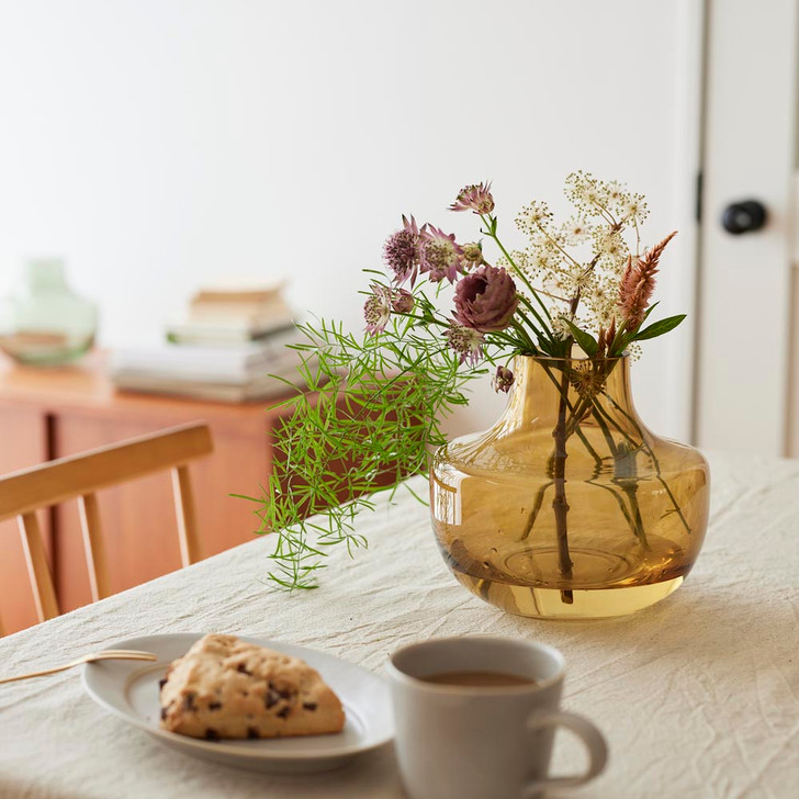 SHESAY Colored Glass Flower Vase Simper