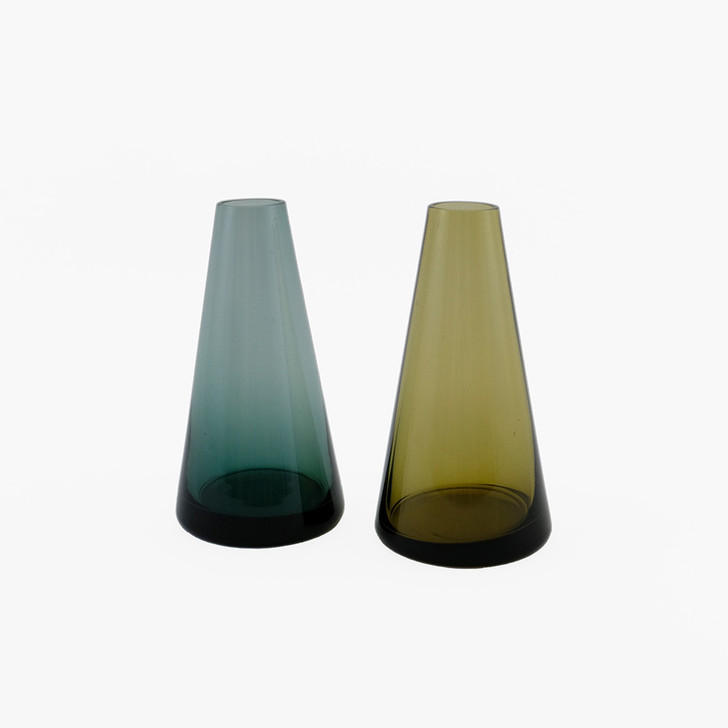 SHESAY Colored Glass Flower Vase Cone