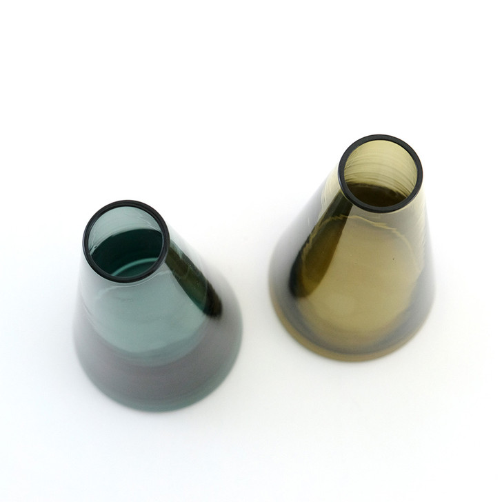 SHESAY Colored Glass Flower Vase Cone