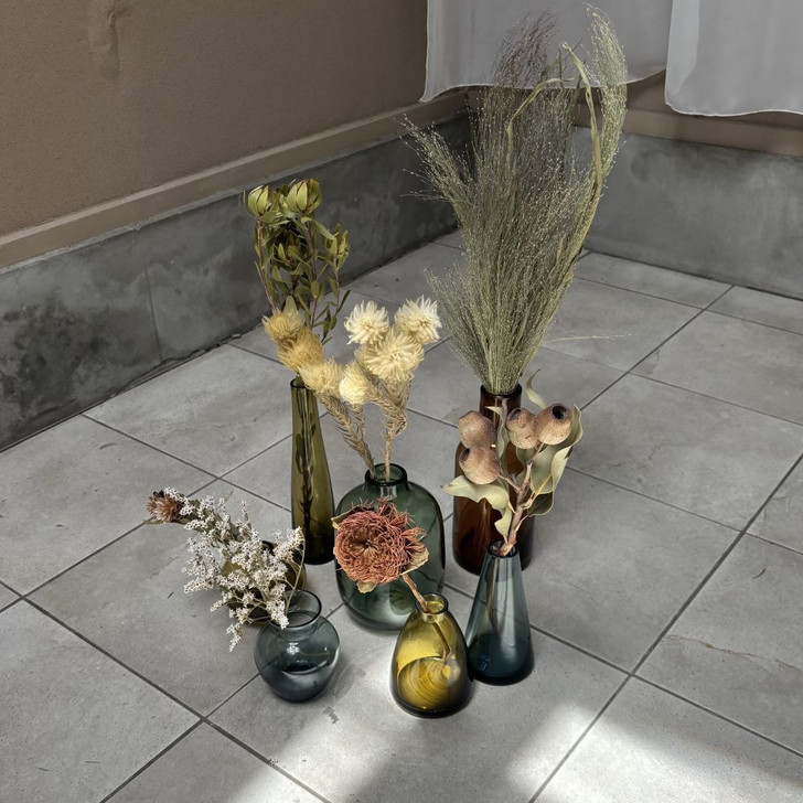 SHESAY Colored Glass Flower Vase Cone