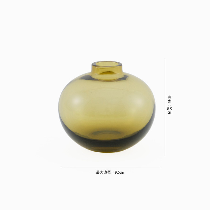SHESAY Cute Rounded Small Glass Flower Vase 