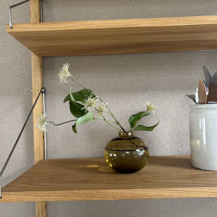 SHESAY Cute Rounded Small Glass Flower Vase 