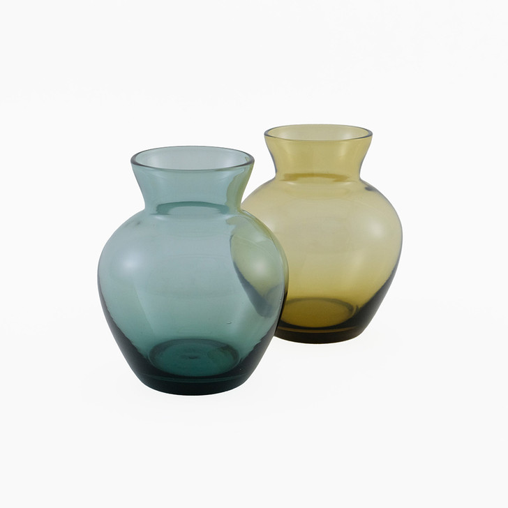 SHESAY Adorable Rounded Small Glass Flower Vase 