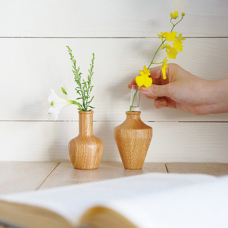 SHESAY Tapered Wooden Flower Vase with Magnet