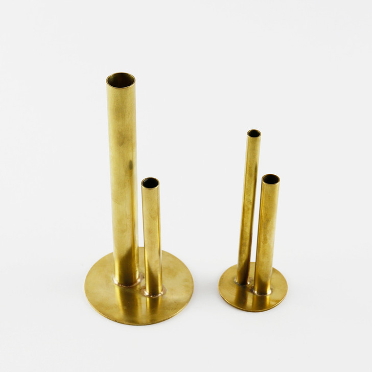 SHESAY BRASS Flower Vase with Cylinders