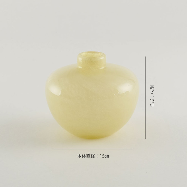 SHESAY Plump Milky Glass Flower Vase
