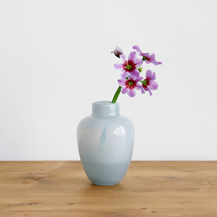 SHESAY Plump Milky Glass Flower Vase Standard