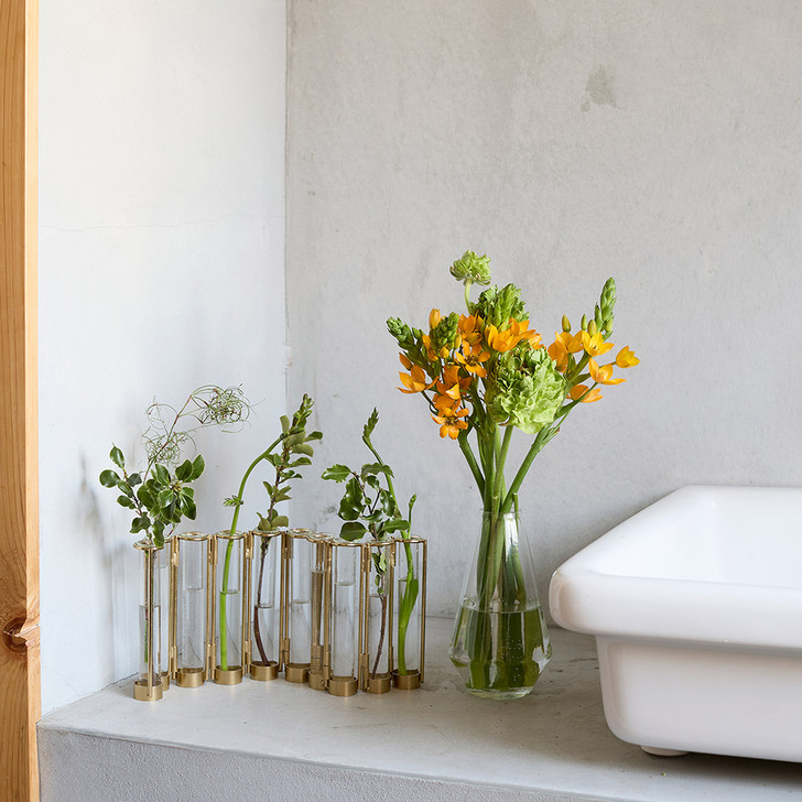 SHESAY Crown Glass Growth Line Flower Vase Muffle