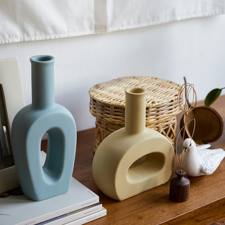 SHESAY Porcelain Flower Vase Atre Wide