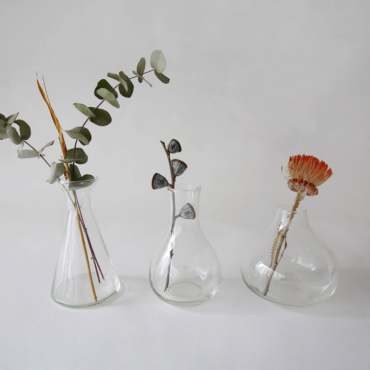 SHESAY Crown Glass Flower Vase Maroon