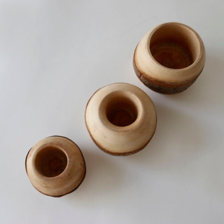 SHESAY Wood Tiny Flower Pot Bowl