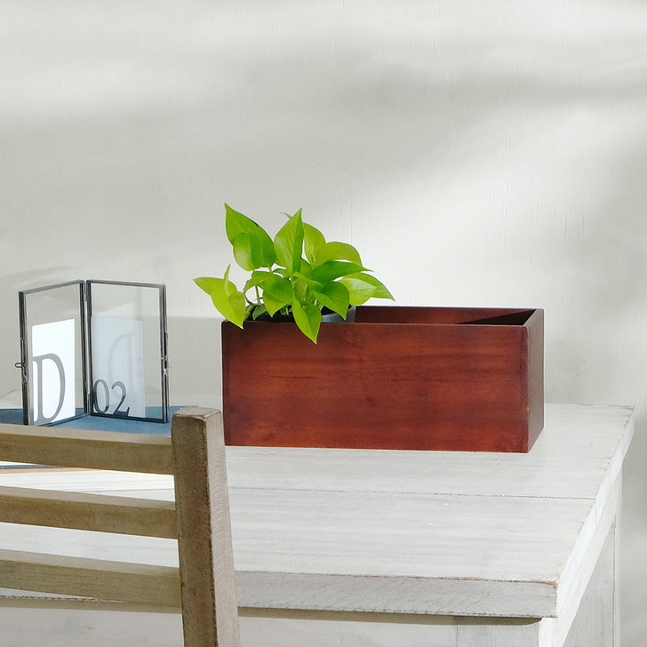 SHESAY Wood Plant Cover Box Wide with Undertray