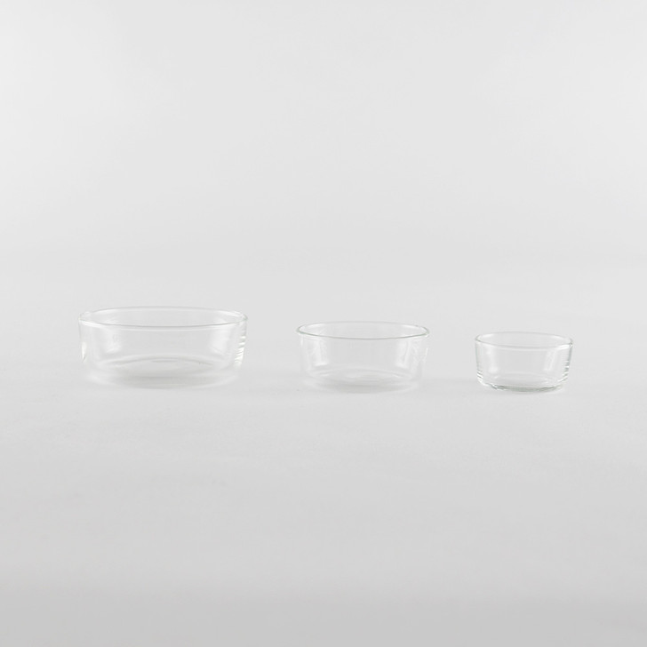 SHESAY Crown Glass Stackable Condiment Plate Set of 3