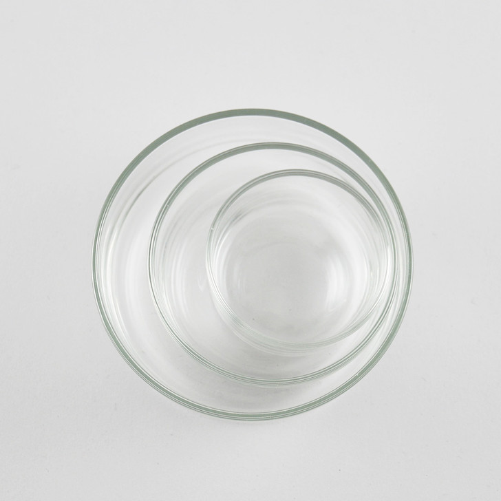 SHESAY Crown Glass Stackable Condiment Plate Set of 3