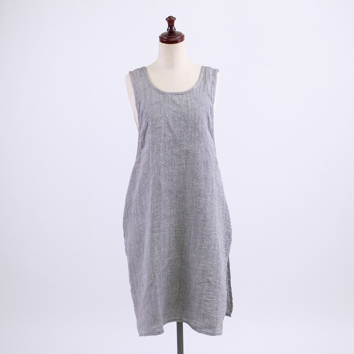 SHESAY Full Apron Linen Relief Herringbone