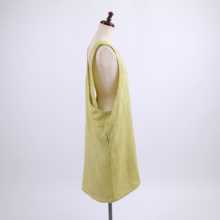 SHESAY Full Apron Linen Relief Herringbone