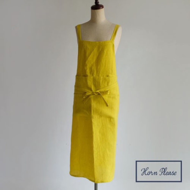 SHESAY Linen Glowing Colored Full Apron