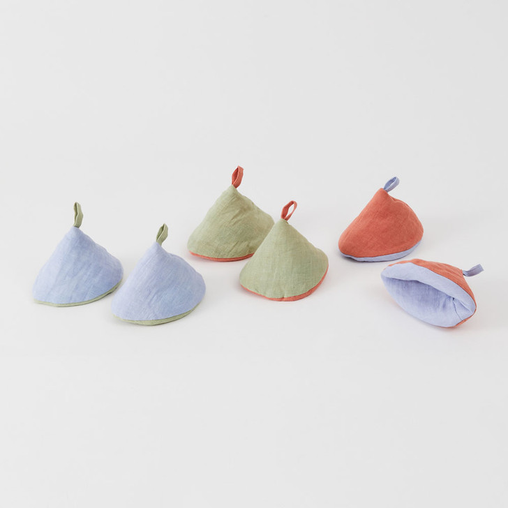 SHESAY Layered Linen Cone Holder, Set of 2