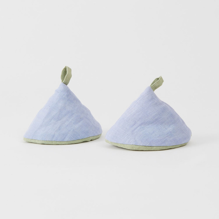 SHESAY Layered Linen Cone Holder, Set of 2