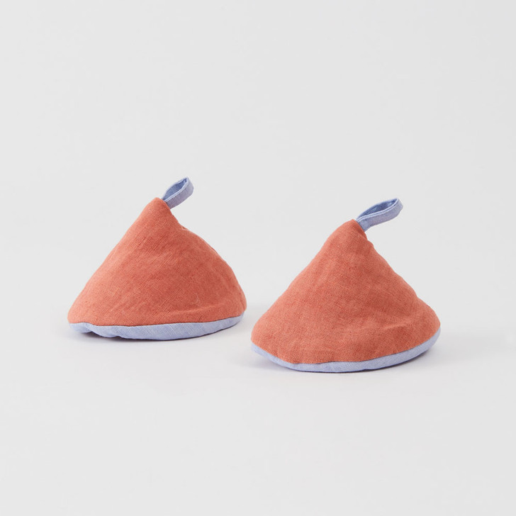 SHESAY Layered Linen Cone Holder, Set of 2