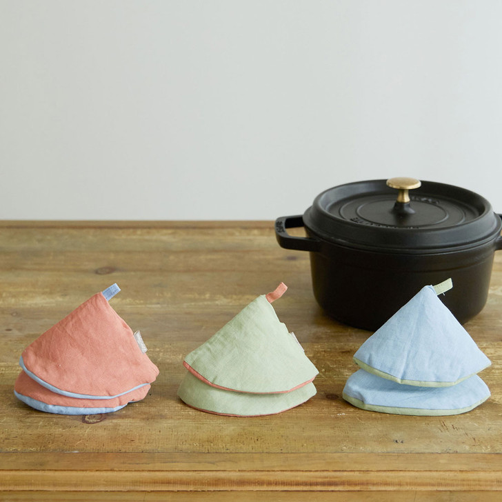 SHESAY Layered Linen Cone Holder, Set of 2