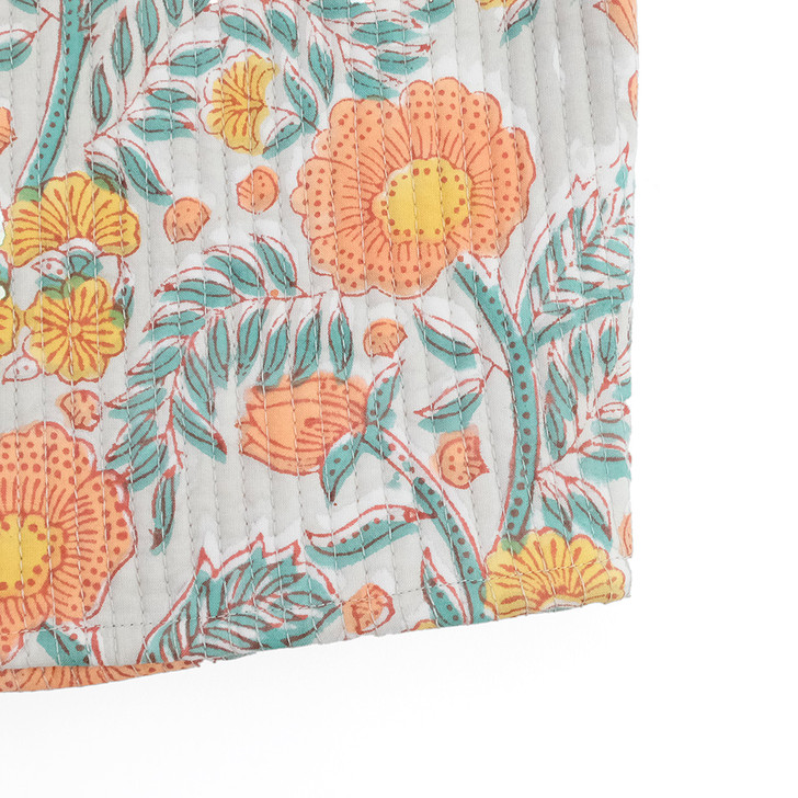 SHESAY Block Print Quilted Vest Poppy