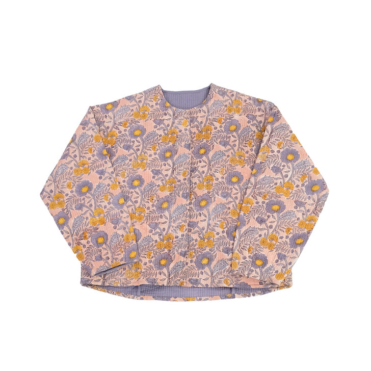 SHESAY Block Print Quilted Jacket Poppy